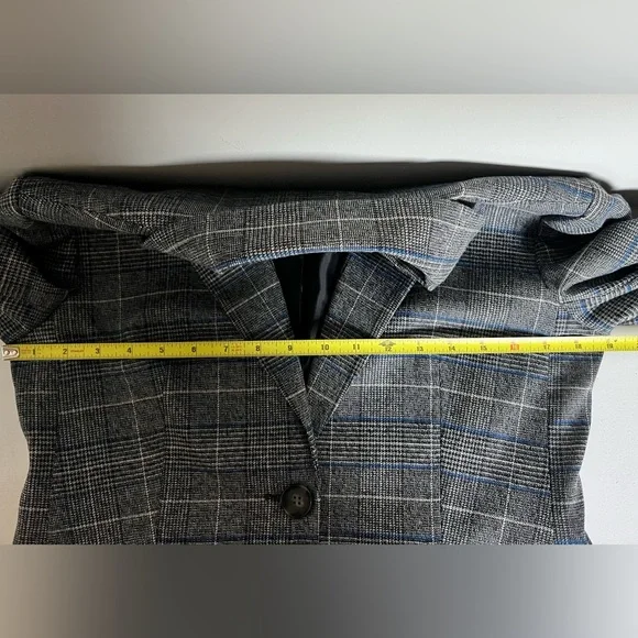 NWOT Kasper Women's Gray Blue Houndstooth Plaid Lined Blazer 4 P - Picture 10 of 12